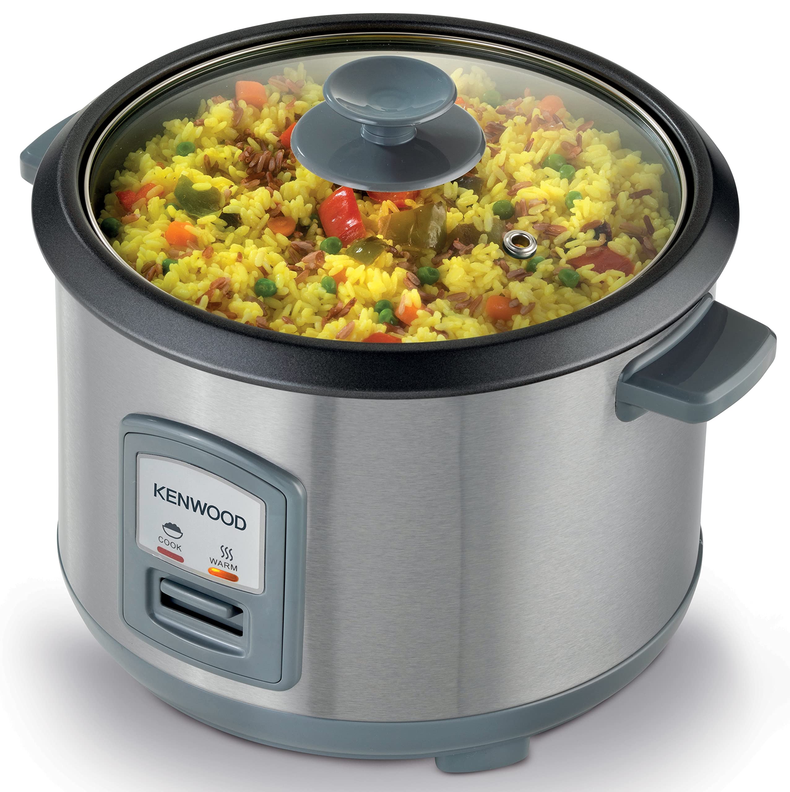 KENWOOD 2-in-1 Rice Cooker 1.8L 10-Cups Rice with Food Steamer Basket, Non-Stick Cooking Pot, Temepered Glass Lid, Warm/Cook Lights جهاز طهي الارز 2 في 1 سعة 1.8 لتر من كينوود، 10 اكواب مع سلة طهي بالبخار للطعام، وعاء طبخ غير لاصق KENWOOD 2-in-1 Rice Cooker 1.8L 10-Cups Rice with Food Steamer Basket, Non-Stick Cooking Pot, Temepered Glass Lid, Warm/Cook Lights جهاز طهي الارز 2 في 1 سعة 1.8 لتر من كينوود، 10 اكواب مع سلة طهي بالبخار للطعام، وعاء طبخ غير لاصق